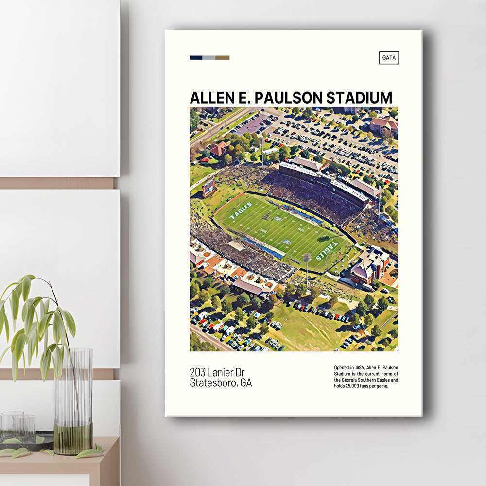 Allen E Paulson Stadium Print, Georgia Southern Eagles Stadium Canvas Art, Fan Gifts, Sport Art, Canvas Print Wall Art