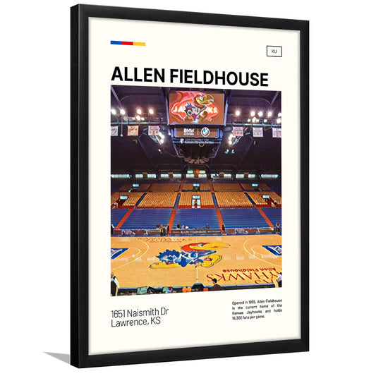 Allen Fieldhouse Print, Kansas Jayhawks Basketball Stadium Art, Gifts for him, Sport Art, Framed Art Print Wall Decor