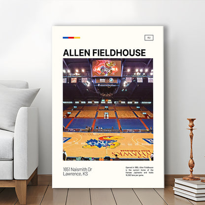 Allen Fieldhouse Print, Kansas Jayhawks Basketball Stadium Canvas Art, Fan Gifts, Sport Art, Canvas Print Wall Art