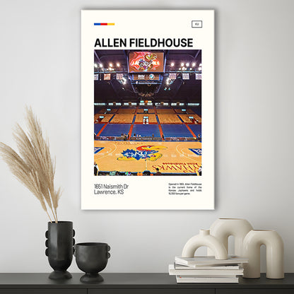 Allen Fieldhouse Print, Kansas Jayhawks Basketball Stadium Canvas Art, Fan Gifts, Sport Art, Canvas Print Wall Art