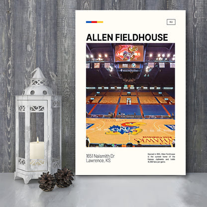 Allen Fieldhouse Print, Kansas Jayhawks Basketball Stadium Canvas Art, Fan Gifts, Sport Art, Canvas Print Wall Art