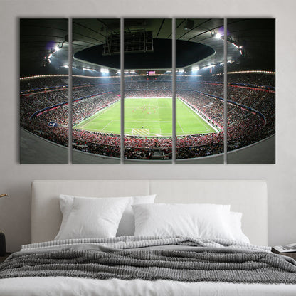 Allianz Arena Football Stadium, Stadium Canvas, Sport Art, 5 Panel B, Extra Large Canvas, Canvas Print Wall Art