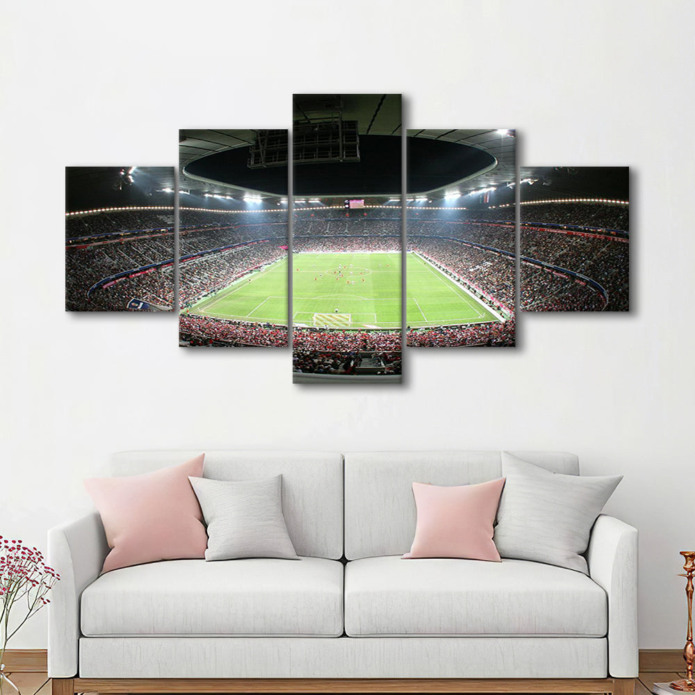 Allianz Arena Football Stadium, Stadium Canvas, Sport Art, Gift for him, 5 Panel, Large Canvas, Canvas Print Wall Art