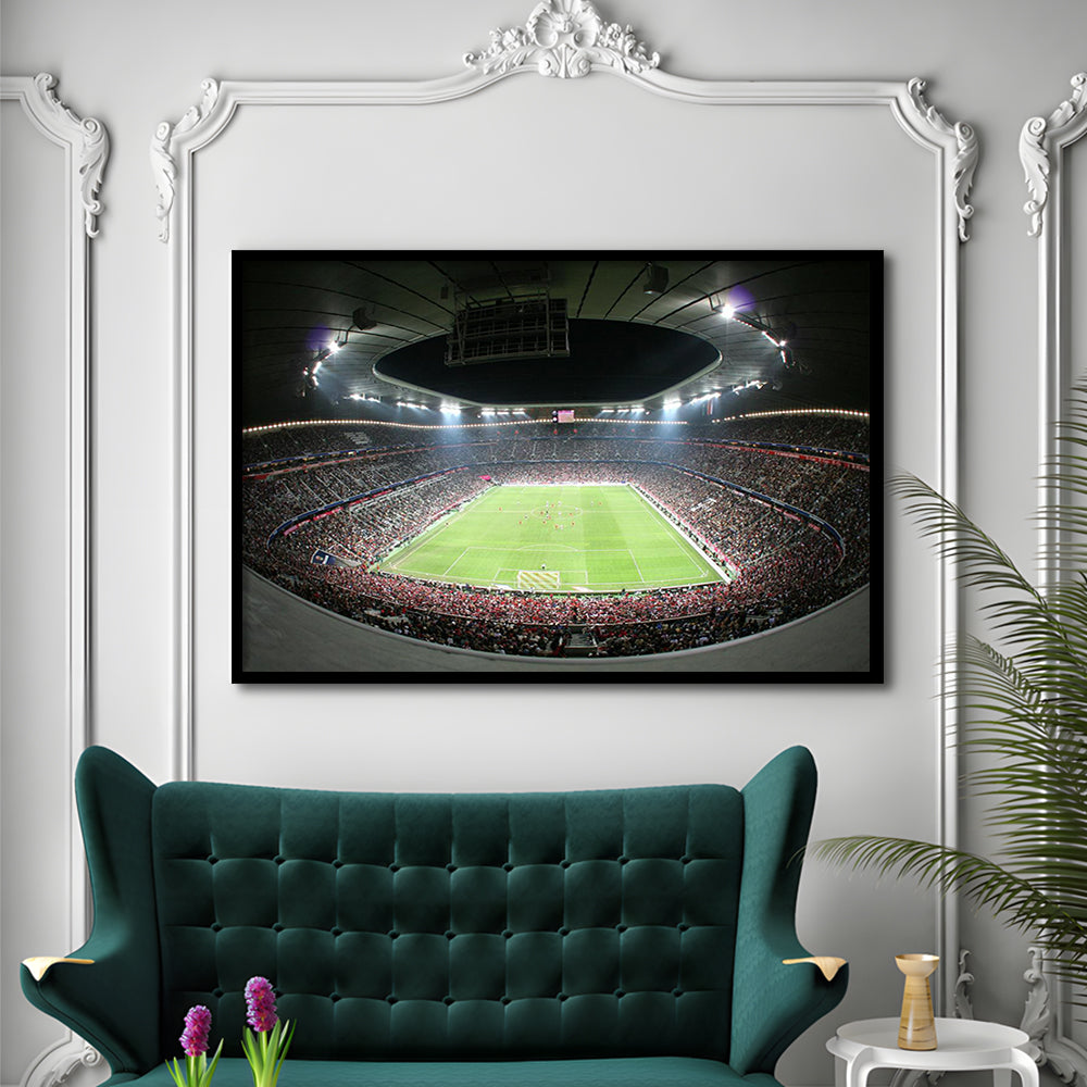 Allianz Arena Football Stadium, Stadium Canvas, Sport Art, Gift for him, Framed Art Print Wall Decor, Picture Framed