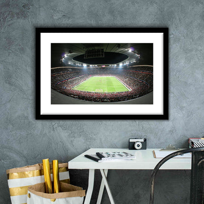 Allianz Arena Football Stadium, Stadium Canvas, Sport Art, Gift for him, White Border Framed Art Print Wall Decor