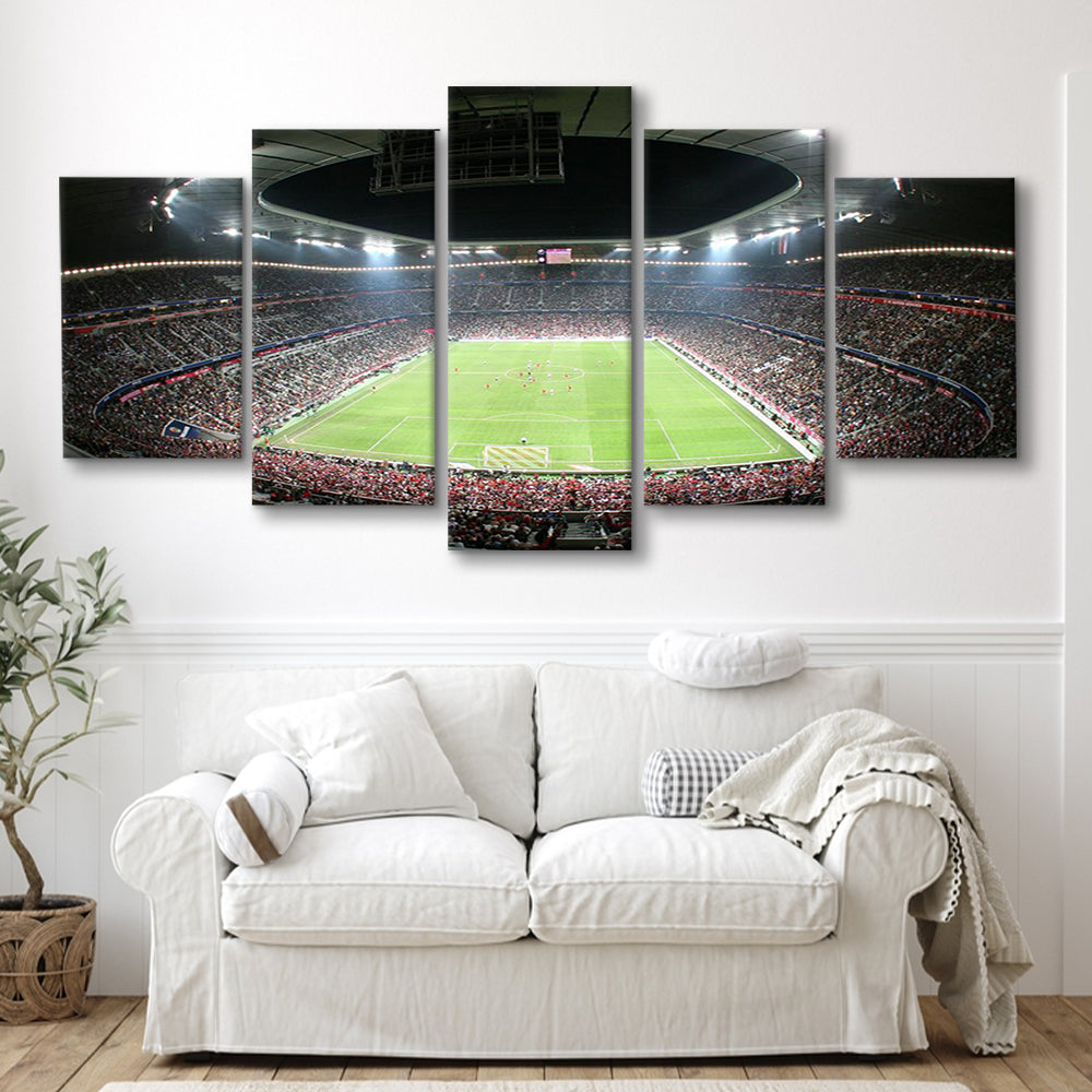 Allianz Arena Football Stadium, Stadium Canvas, Sport Art, Gift for him, 5 Panel, Large Canvas, Canvas Print Wall Art