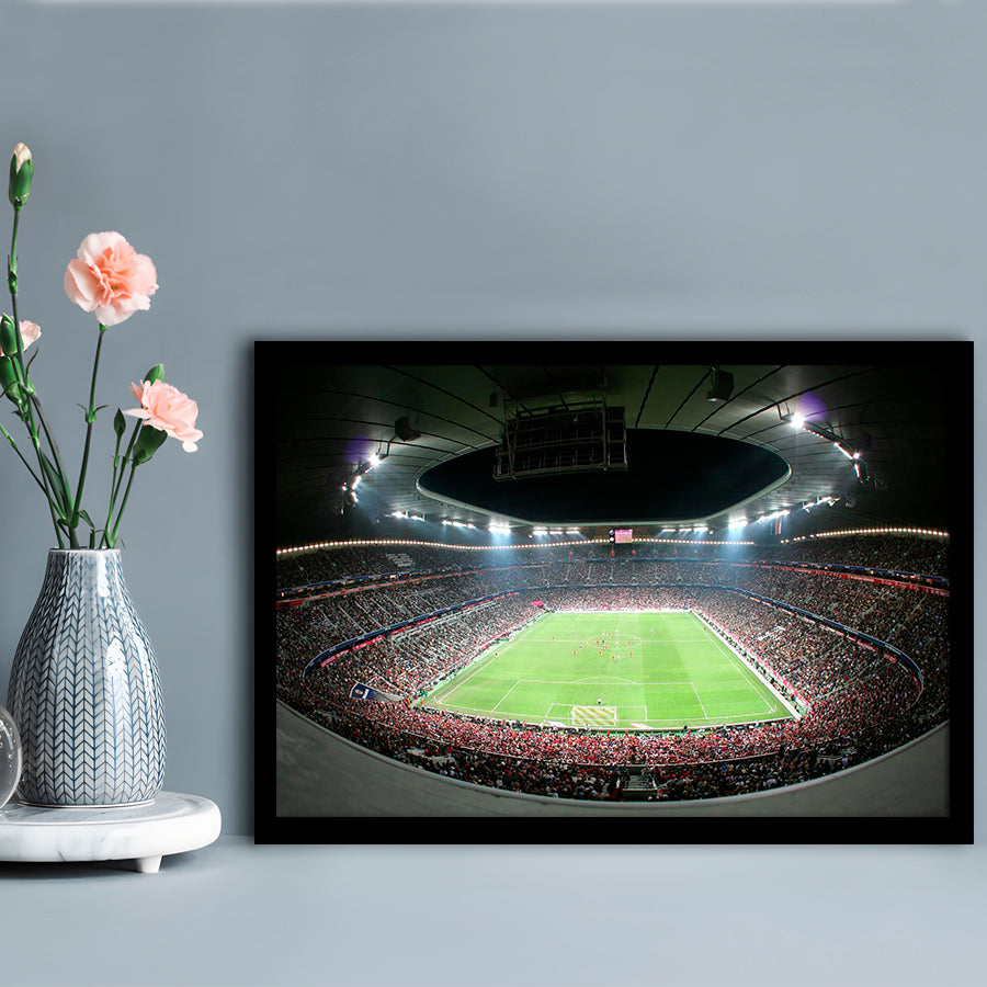 Allianz Arena Football Stadium, Stadium Canvas, Sport Art, Gift for him, Framed Art Print Wall Decor, Picture Framed