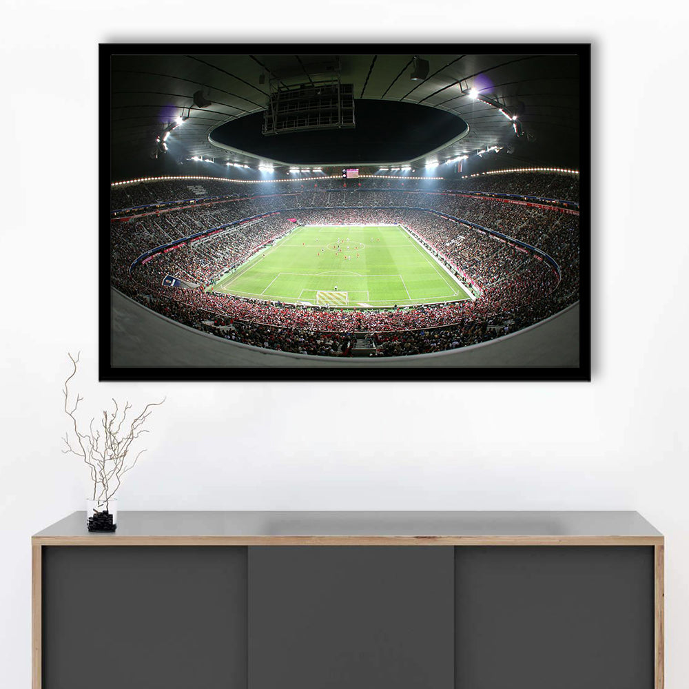 Allianz Arena Football Stadium, Stadium Canvas, Sport Art, Gift for him, Framed Art Print Wall Decor, Picture Framed