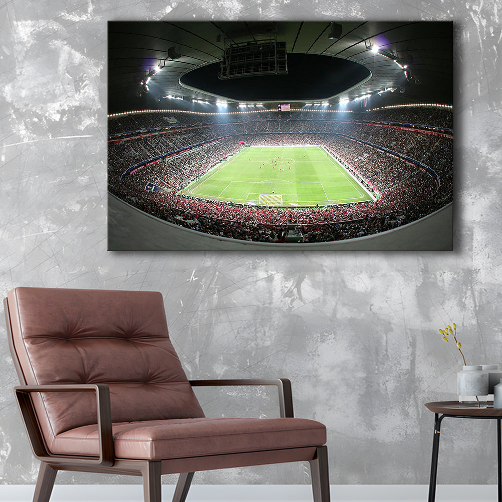 Allianz Arena Football Stadium, Stadium Canvas, Sport Art, Gift for him, Man Cave Decor, Art Print, Canvas Print Wall Art