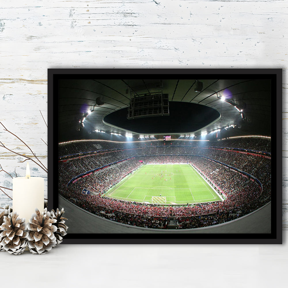 Allianz Arena Football Stadium, Stadium Canvas, Sport Art, Framed Canvas Print Wall Art, Floating Frame