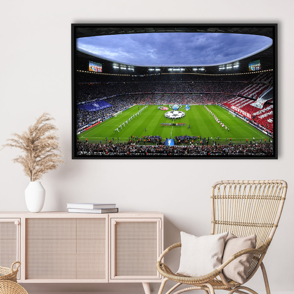 Allianz Arena Munich Germany, Stadium Canvas, Sport Art, Framed Canvas Print Wall Art, Floating Frame