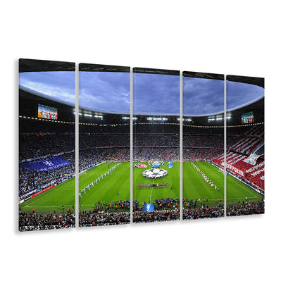 Allianz Arena Munich Germany, Stadium Canvas, Sport Art, 5 Panel B, Extra Large Canvas, Canvas Print Wall Art