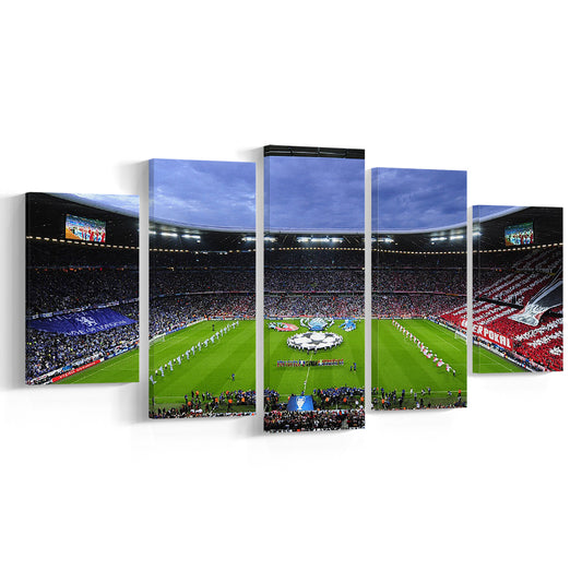 Allianz Arena Munich Germany, Stadium Canvas, Sport Art, Gift for him, 5 Panel, Large Canvas, Canvas Print Wall Art
