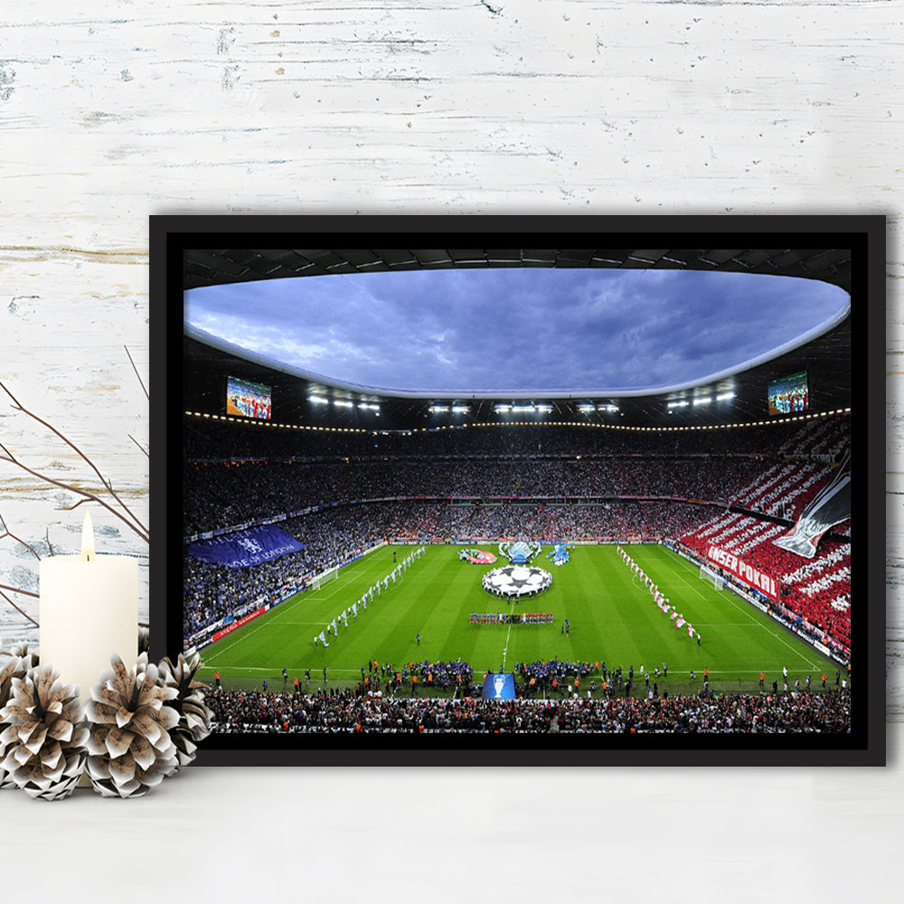 Allianz Arena Munich Germany, Stadium Canvas, Sport Art, Framed Canvas Print Wall Art, Floating Frame