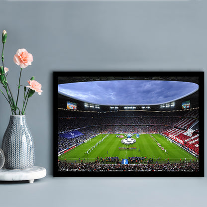 Allianz Arena Munich Germany, Stadium Canvas, Sport Art, Gift for him, Framed Art Print Wall Decor, Picture Framed