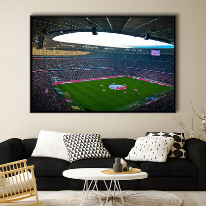 Allianz Arena Munich, Stadium Canvas, Sport Art, Framed Canvas Print Wall Art, Floating Frame