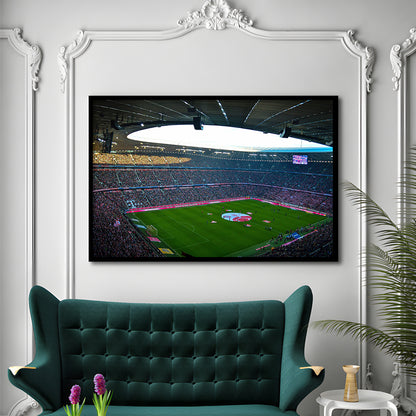 Allianz Arena Munich, Stadium Canvas, Sport Art, Gift for him, Framed Art Print Wall Decor, Picture Framed