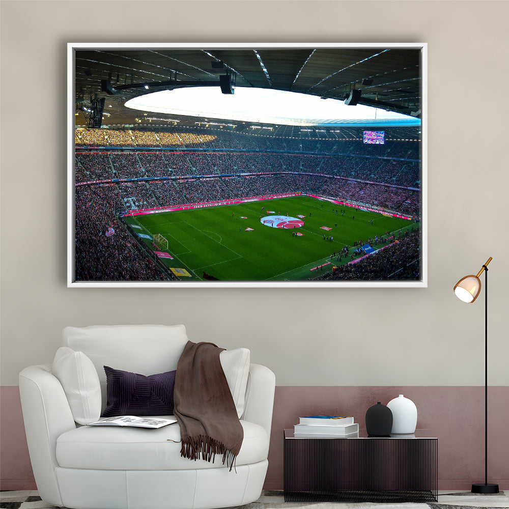 Allianz Arena Munich, Stadium Canvas, Sport Art, Framed Canvas Print Wall Art, Floating Frame