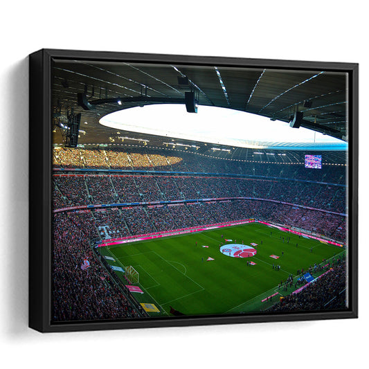 Allianz Arena Munich, Stadium Canvas, Sport Art, Framed Canvas Print Wall Art, Floating Frame