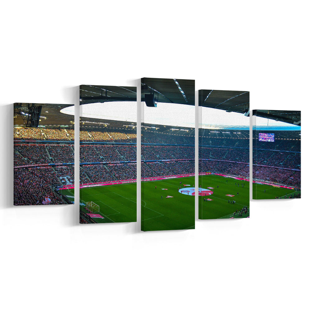 Allianz Arena Munich, Stadium Canvas, Sport Art, Gift for him, 5 Panel, Large Canvas, Canvas Print Wall Art