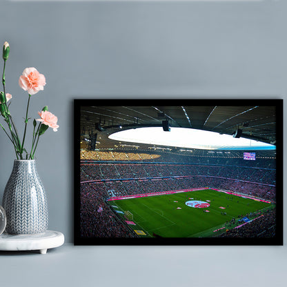 Allianz Arena Munich, Stadium Canvas, Sport Art, Gift for him, Framed Art Print Wall Decor, Picture Framed
