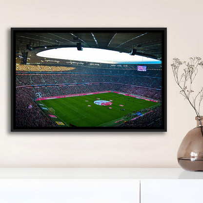 Allianz Arena Munich, Stadium Canvas, Sport Art, Framed Canvas Print Wall Art, Floating Frame