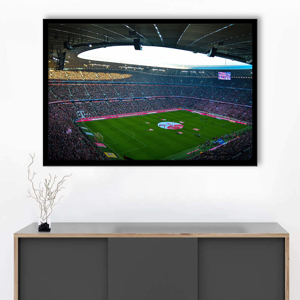 Allianz Arena Munich, Stadium Canvas, Sport Art, Gift for him, Framed Art Print Wall Decor, Picture Framed