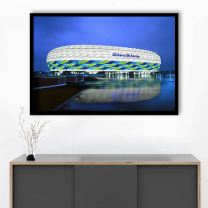 Allianz Stadium in Germany, Stadium Canvas, Sport Art, Fan Gifts, Framed Art Print Wall Decor, Picture Framed
