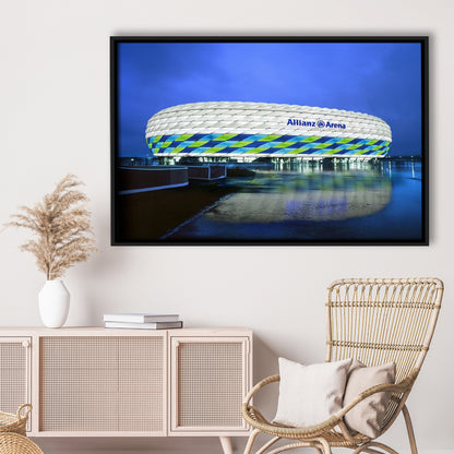 Allianz Stadium in Germany, Stadium Canvas, Sport Art, Fan Gifts, Framed Canvas Print Wall Art, Floating Frame