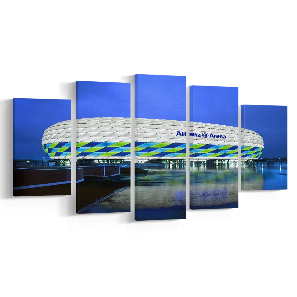 Allianz Stadium in Germany, Stadium Canvas, Sport Art, Fan Gifts, 5 Panel, Large Canvas, Canvas Print Wall Art