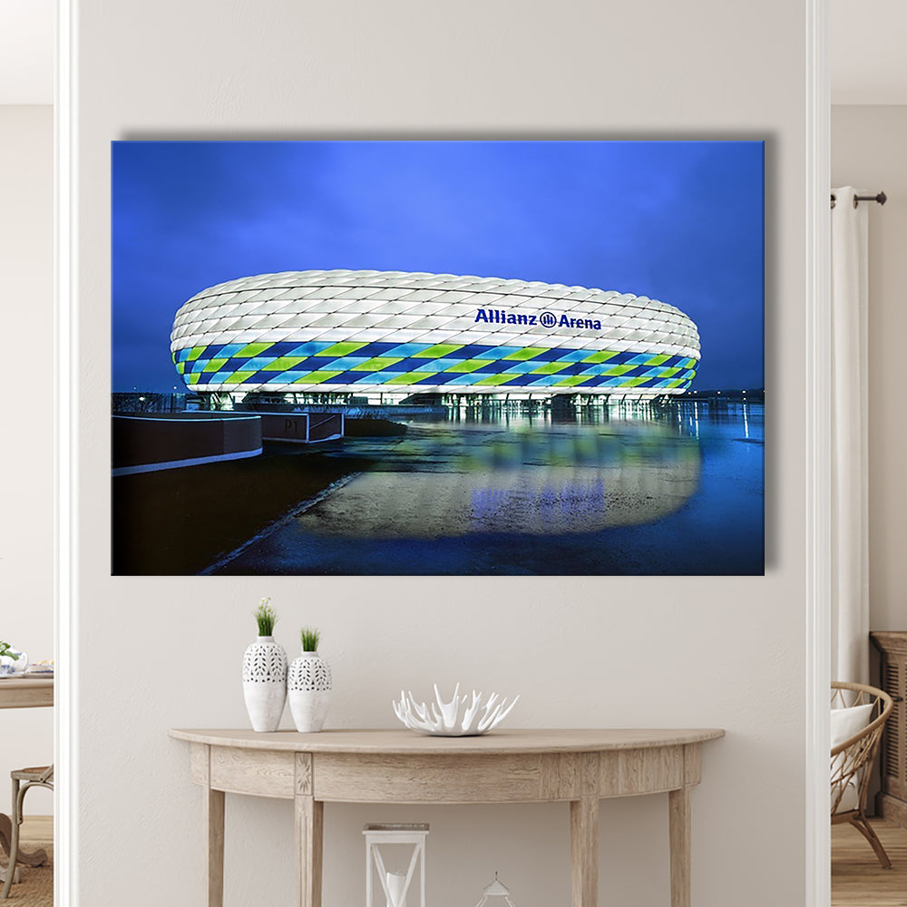 Allianz Stadium in Germany, Stadium Canvas, Sport Art, Fan Gifts, Man Cave Decor, Art Print, Canvas Print Wall Art