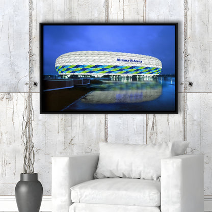 Allianz Stadium in Germany, Stadium Canvas, Sport Art, Fan Gifts, Framed Canvas Print Wall Art, Floating Frame