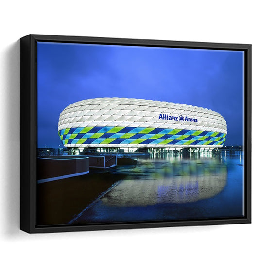 Allianz Stadium in Germany, Stadium Canvas, Sport Art, Fan Gifts, Framed Canvas Print Wall Art, Floating Frame