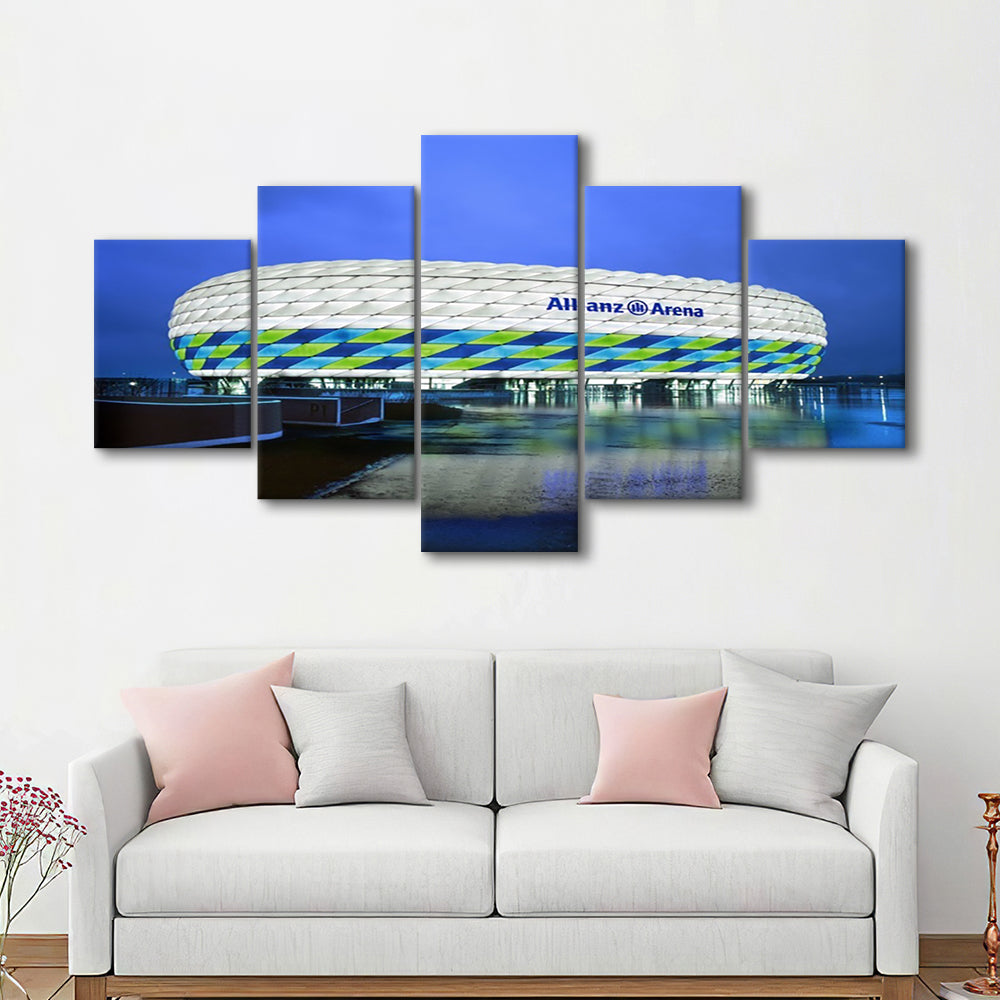Allianz Stadium in Germany, Stadium Canvas, Sport Art, Fan Gifts, 5 Panel, Large Canvas, Canvas Print Wall Art