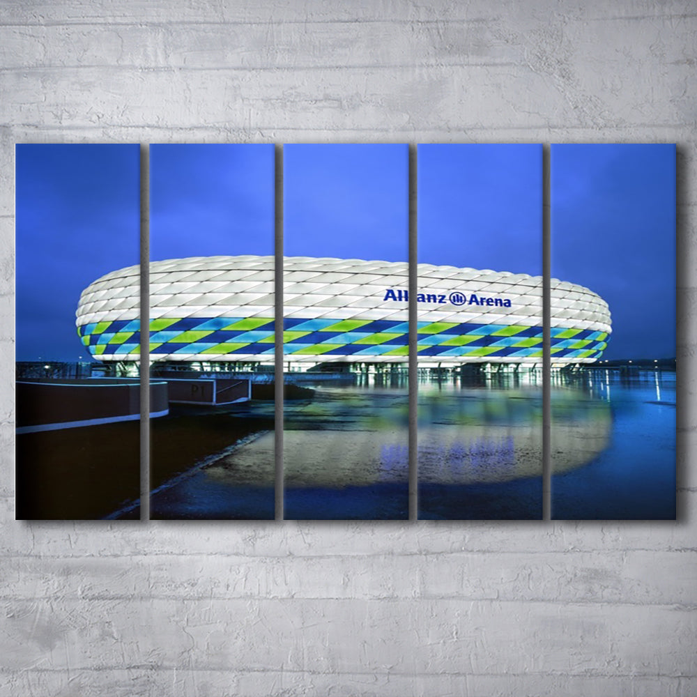 Allianz Stadium in Germany, Stadium Canvas, Sport Art, Fan Gifts, 5 Panel B, Extra Large Canvas, Canvas Print Wall Art