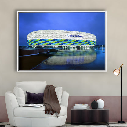 Allianz Stadium in Germany, Stadium Canvas, Sport Art, Fan Gifts, Framed Canvas Print Wall Art, Floating Frame