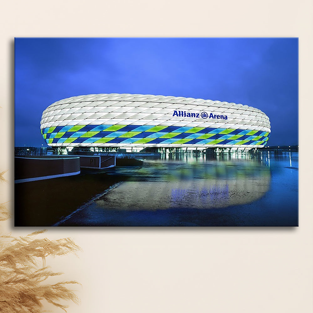 Allianz Stadium in Germany, Stadium Canvas, Sport Art, Fan Gifts, Man Cave Decor, Art Print, Canvas Print Wall Art