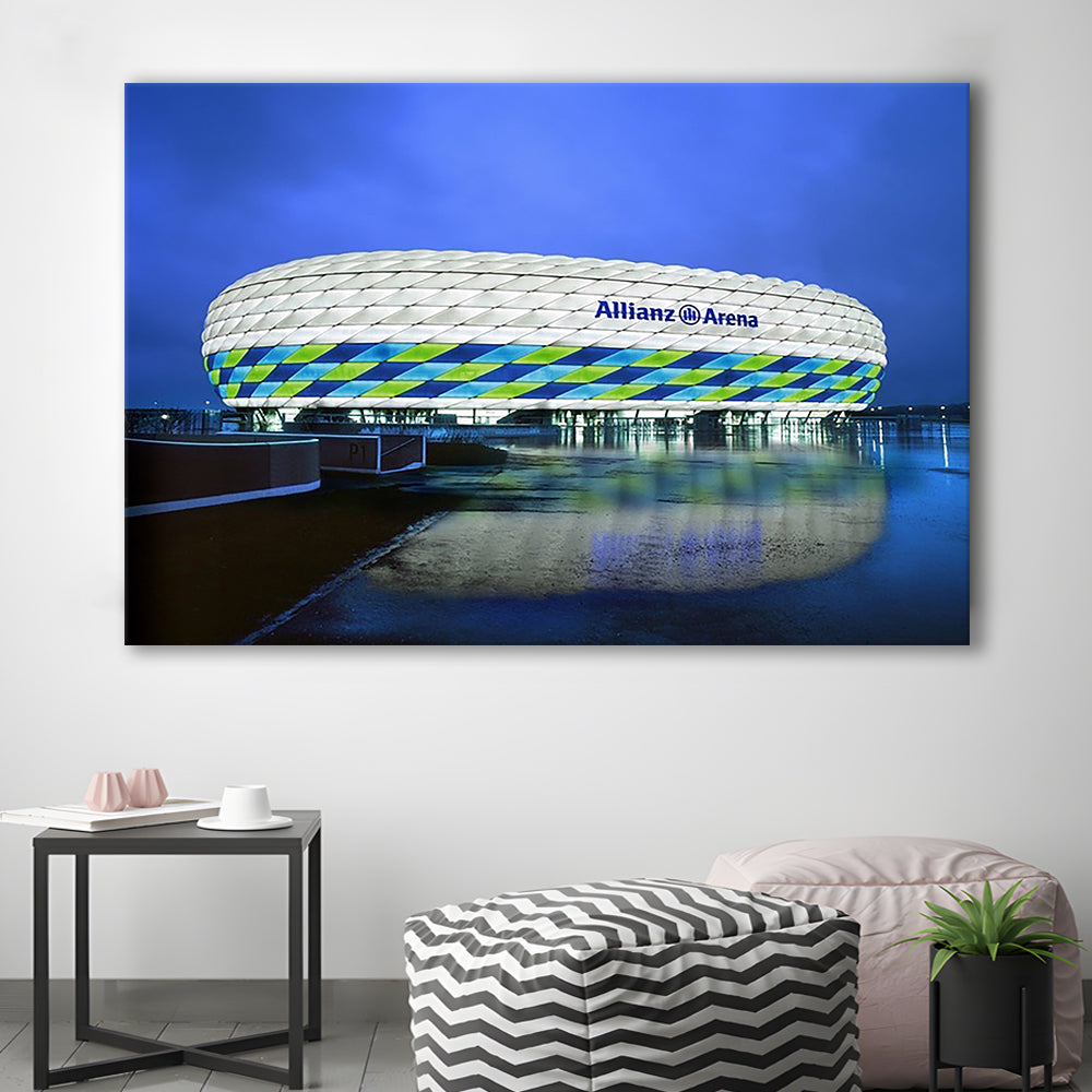 Allianz Stadium in Germany, Stadium Canvas, Sport Art, Fan Gifts, Man Cave Decor, Art Print, Canvas Print Wall Art