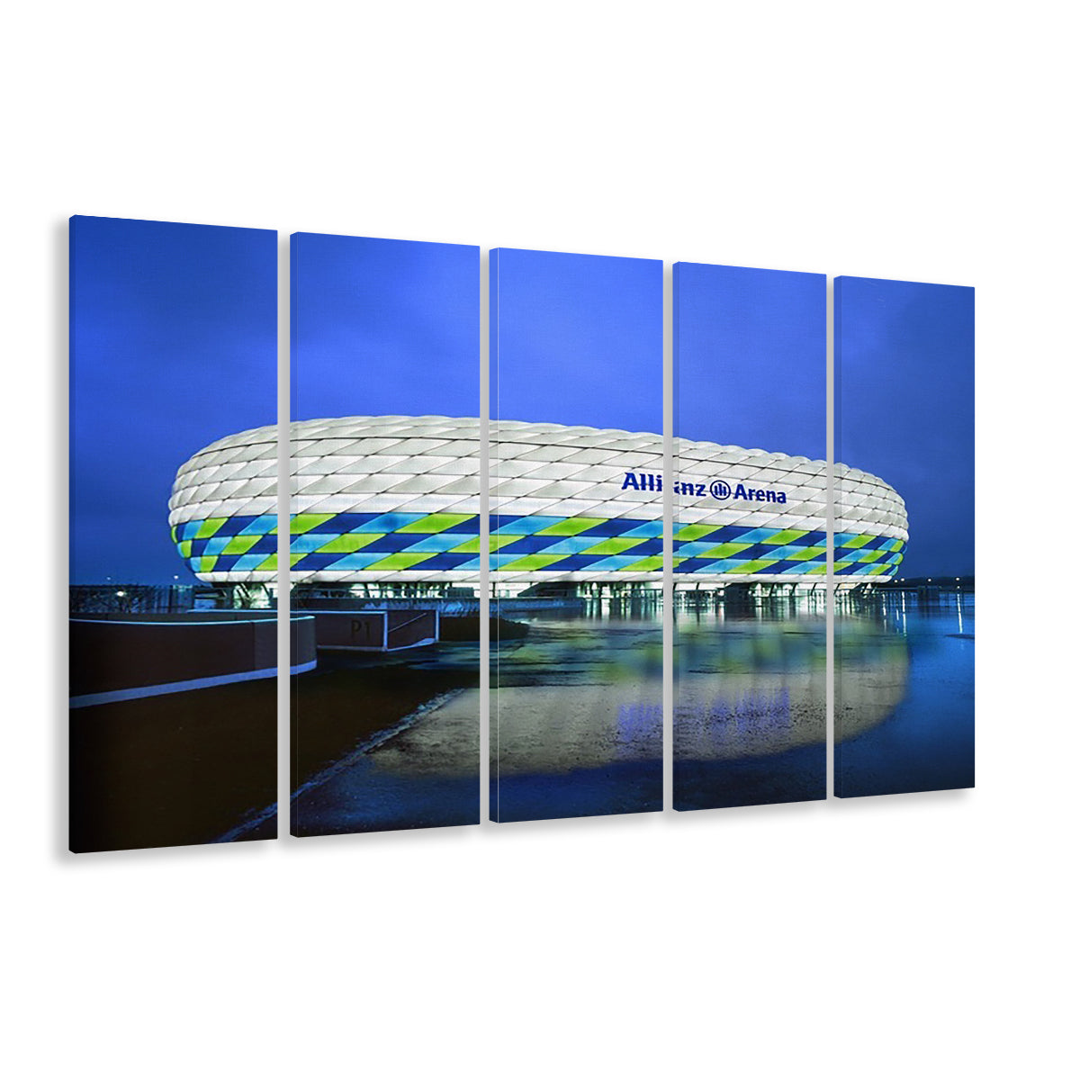 Allianz Stadium in Germany, Stadium Canvas, Sport Art, Fan Gifts, 5 Panel B, Extra Large Canvas, Canvas Print Wall Art