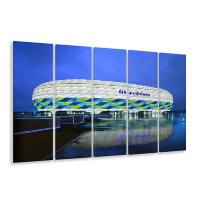 Allianz Stadium in Germany, Stadium Canvas, Sport Art, Fan Gifts, 5 Panel B, Extra Large Canvas, Canvas Print Wall Art