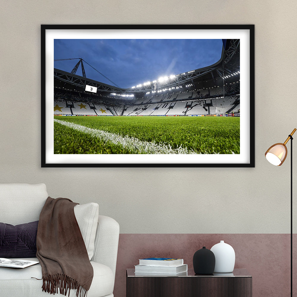 Allianz Stadium in Germany, Stadium Canvas, Sport Art, Gift for him, White Border Framed Art Print Wall Decor