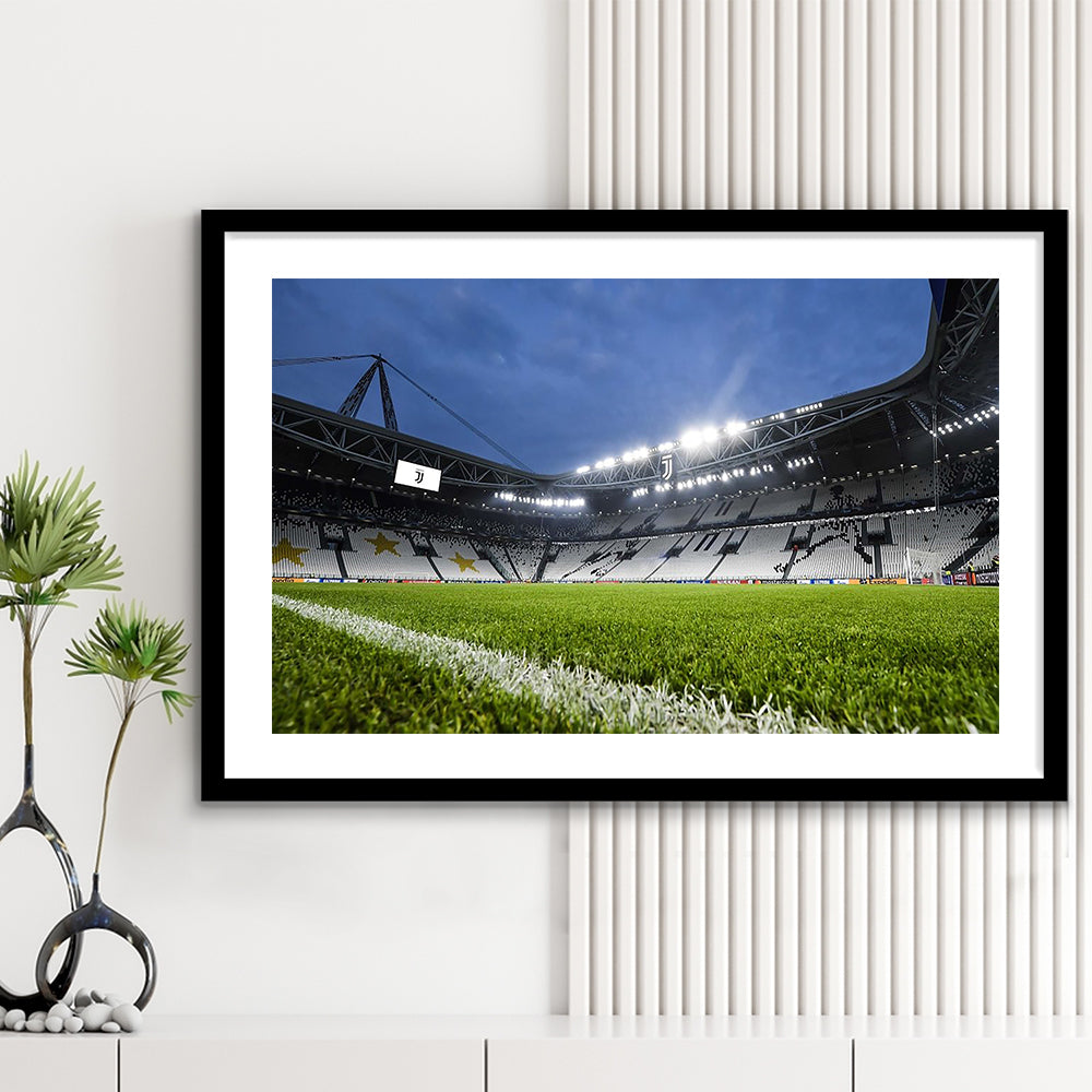 Allianz Stadium in Germany, Stadium Canvas, Sport Art, Gift for him, White Border Framed Art Print Wall Decor