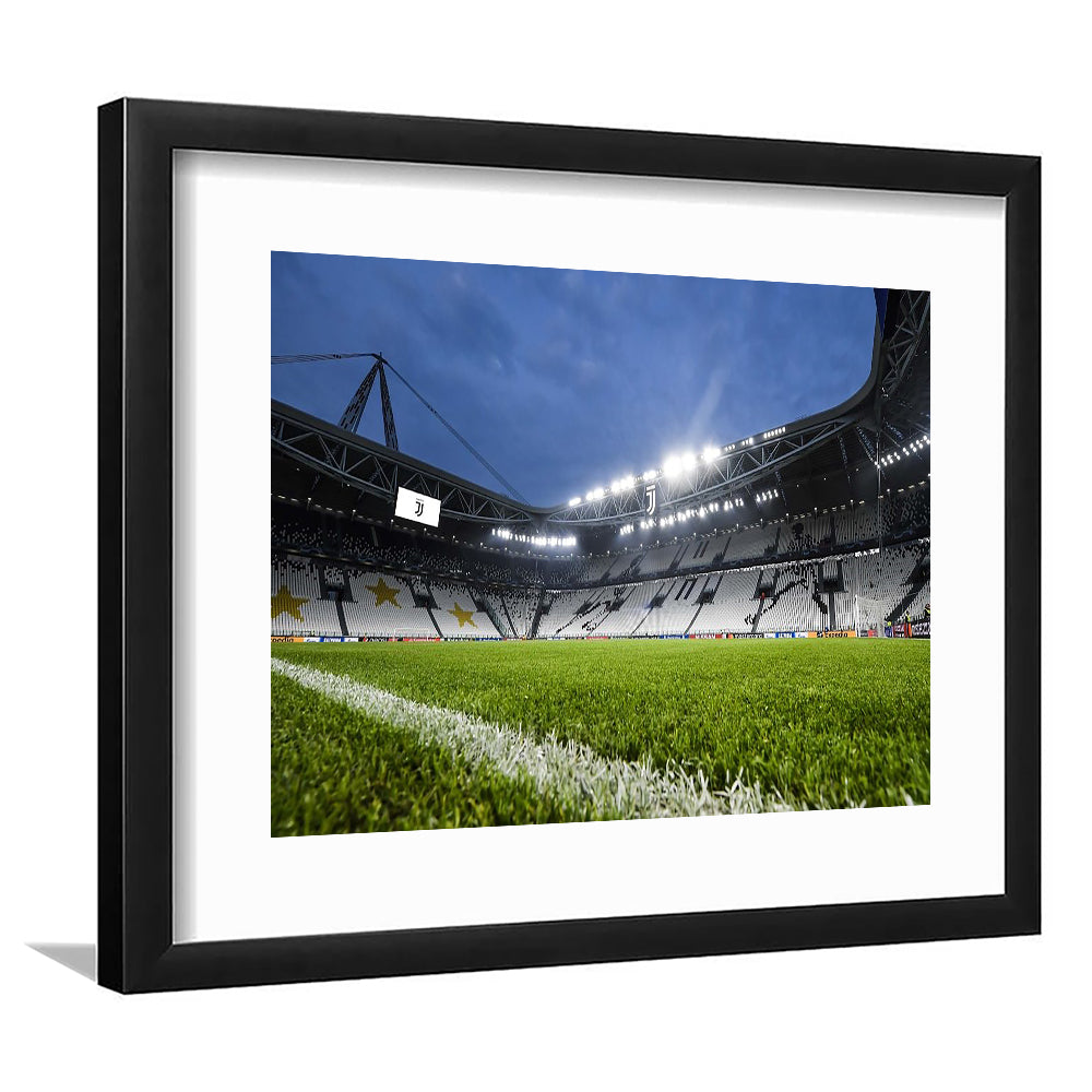 Allianz Stadium in Germany, Stadium Canvas, Sport Art, Gift for him, White Border Framed Art Print Wall Decor