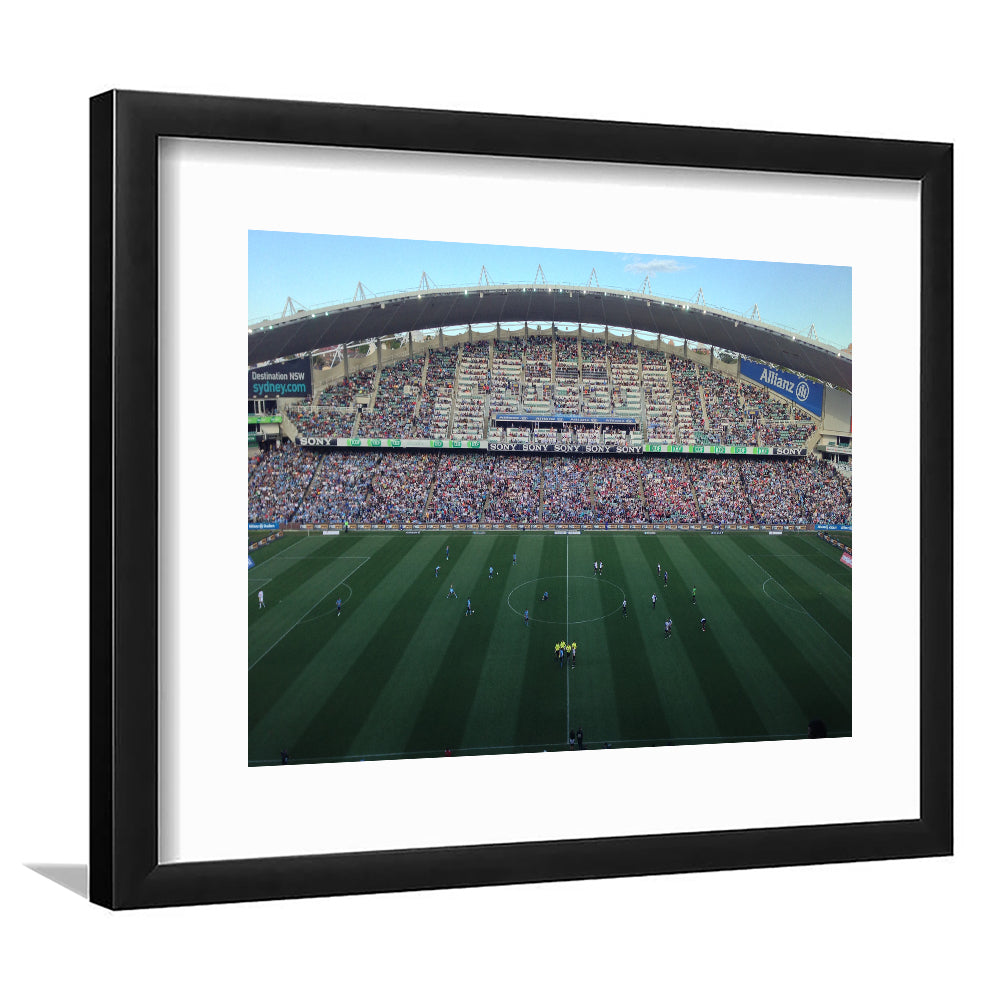 Allianz Stadium in Sydney, Stadium Canvas, Sport Art, Gift for him, White Border Framed Art Print Wall Decor