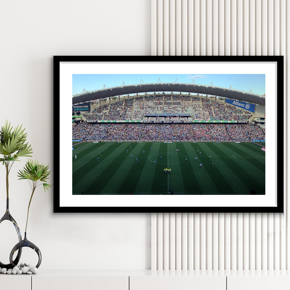 Allianz Stadium in Sydney, Stadium Canvas, Sport Art, Gift for him, White Border Framed Art Print Wall Decor