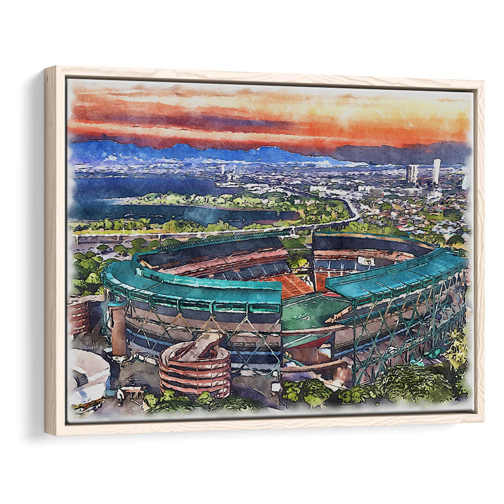 Aloha Painting Stadium Watercolor, Halawa Hawaii Watercolor Art Decor, Sport Gift Art, Framed Canvas Print Wall Art