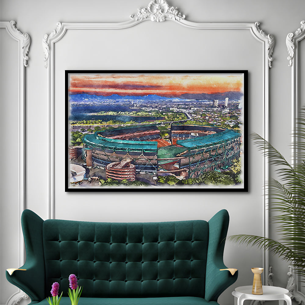 Aloha Painting Stadium Watercolor, Halawa Hawaii Watercolor Art Decor, Sport Gift Art, Framed Art Print Wall Decor