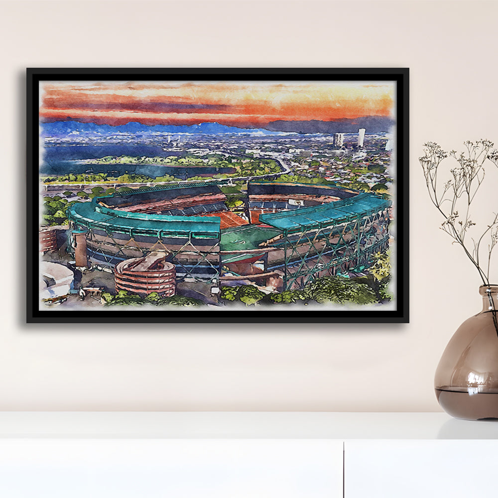 Aloha Painting Stadium Watercolor, Halawa Hawaii Watercolor Art Decor, Sport Gift Art, Framed Canvas Print Wall Art