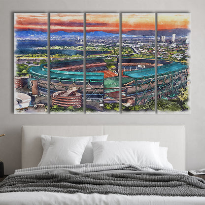 Aloha Painting Stadium Watercolor, Halawa Hawaii Watercolor Art Decor, Sport Art, Extra Large Canvas Print Wall Art