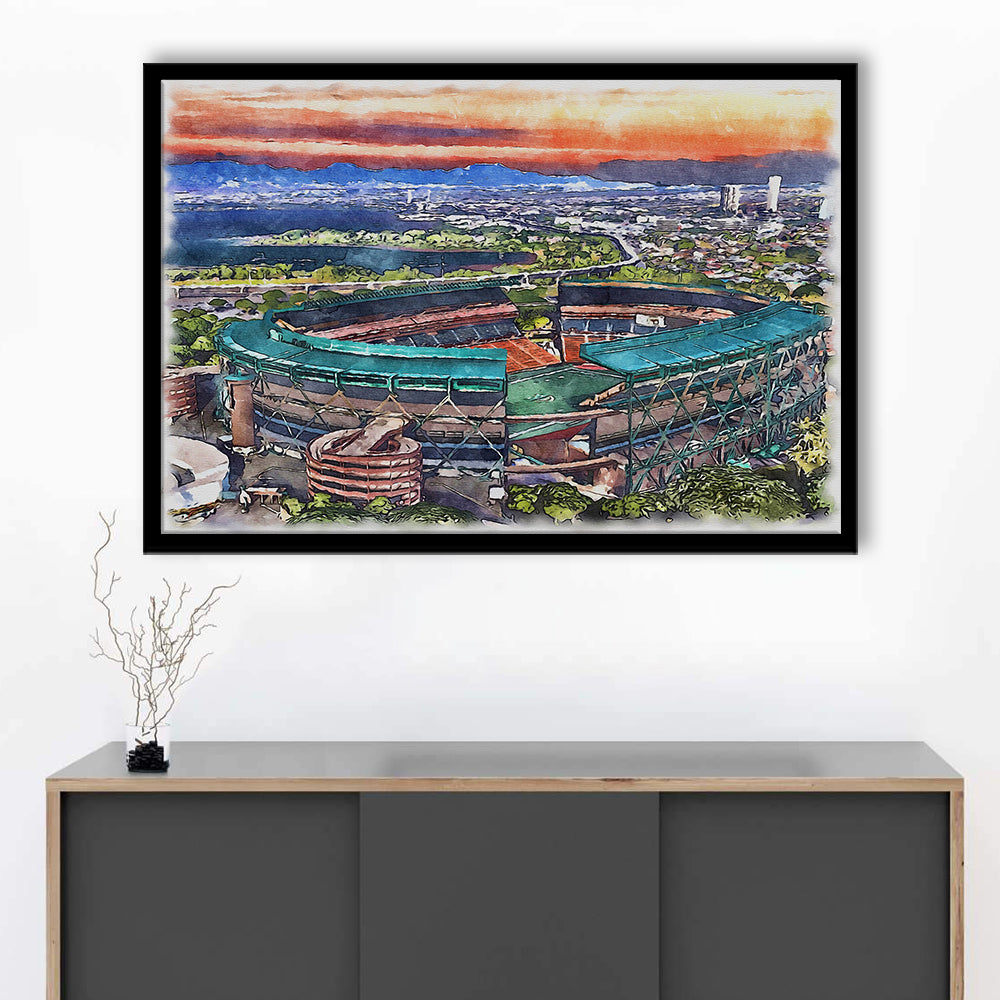 Aloha Painting Stadium Watercolor, Halawa Hawaii Watercolor Art Decor, Sport Gift Art, Framed Art Print Wall Decor